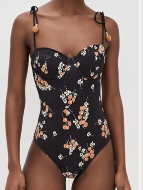 Sea Cerise Cherry Bustier One Piece Island Paradise Poolside Vacation Size XS